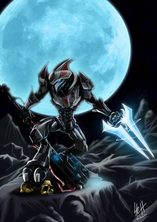 Robot sword rock moon sci - a full moon free wallpaper