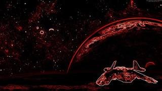 Red space scene aurora moon - background free wallpaper for desktop