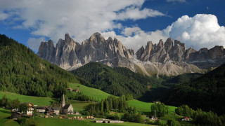 Mountain church foreground church middle 2 - coppo di marcovaldo free wallpaper