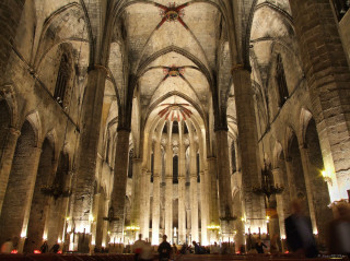 Cathedral vaulted ceiling clock people - the room free wallpaper