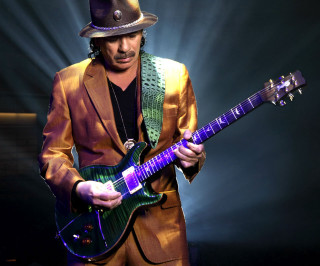 Man suit hat guitar stage - stage free wallpaper