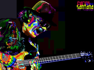 Man hat guitar colorful background - digital art free wallpaper