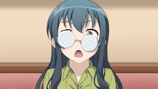 Bluehair surprised girl glasses collared - flat free wallpaper