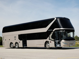 Large black white bus parked - a street next free wallpaper