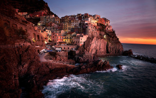 Small village cliff ocean sunset - a cliff above the ocean free wallpaper