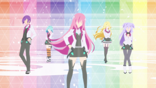 Anime girls rainbow background cat - a rainbow background free wallpaper