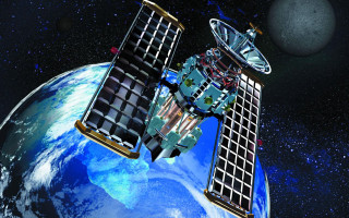 Satellite earth moon space art - a satellite satellite free wallpaper