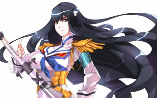 Woman black hair sword uniform - a uniform free wallpaper