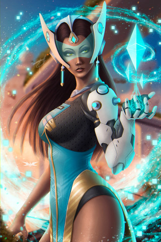 Woman blue gold outfit sword - epsylon point free wallpaper