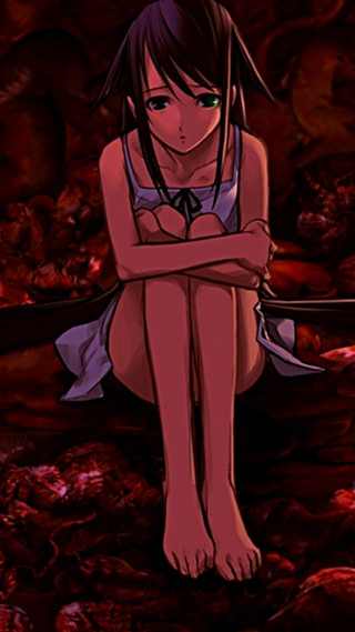 Girl sitting arms crossed legs - her free wallpaper