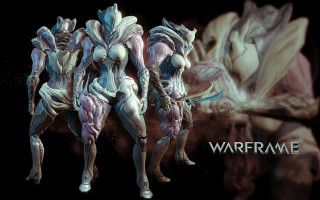 Futuristic women swords wings black - warframe armor free wallpaper