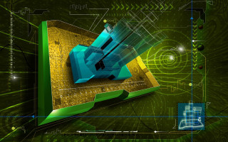 Green blue object yellow blue - a computer free wallpaper for desktop