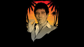 Man smoking cigarette sunset palm 2 - a sunset free wallpaper