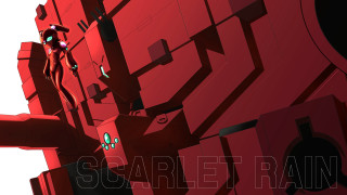 Red wall man clock side - a red wall free wallpaper