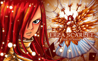 Girl red hair fan white - a manga drawing free wallpaper for desktop