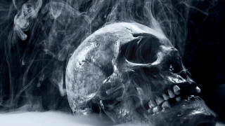 Smoke skull black white background 2 - death free wallpaper