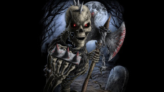 Skeleton sculler holding sculler in - death free wallpaper