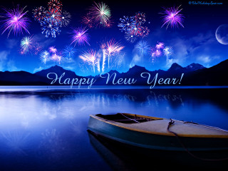 Boat fireworks water sky celebration - firework free wallpaper