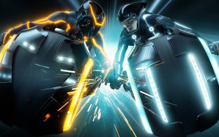 Two robots fighting mecha spacecraft - a sci free wallpaper