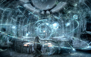 Futuristic woman bed bubbles room - scifi free wallpaper