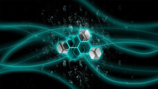 Blue black abstract background hexagonal - c4d free wallpaper