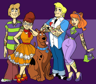 Group dogs purple gothic loonytoons - concept art free wallpaper