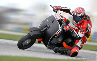 Motorcycle rider track grass building - cybernetic free wallpaper