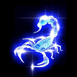 Scorpion glowing blue body glowing - holography free wallpaper