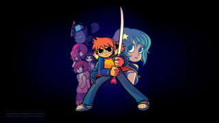 Cartoon character sword background dark 2 - a blue light free wallpaper