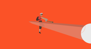 Man hitting baseball red background - a white ball free wallpaper