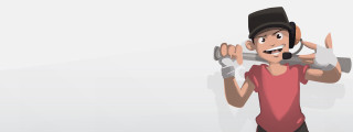 Cartoon character headset microphone hand - vector art free wallpaper