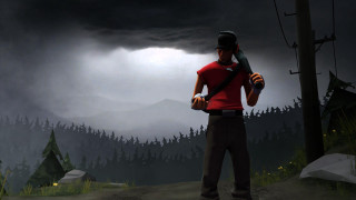 Man holding cell phone dark - gloomy atmosphere free wallpaper