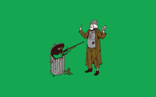 Man throwing garbage trash green - fantasy magic free wallpaper
