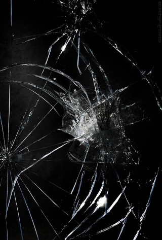 Broken glass window night sky 2 - deconstructivism free wallpaper