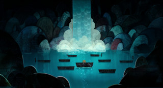 People waterfall dark room man - the middle of the room free wallpaper