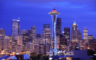 City skyline tall tower nighttime 3 - everett warner free wallpaper