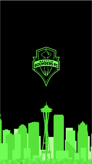 Green black seattle skyline poster - city background free wallpaper