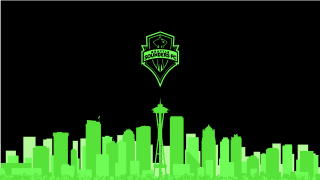 Green black poster city skyline - over the city free wallpaper