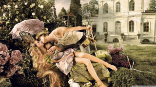 Women flowers building dog group - david lachapelle free wallpaper