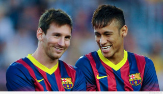 Smiling men field stadium crowd - two man free wallpaper