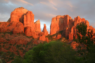 Mountain range large rocks trees - the background and trees free wallpaper