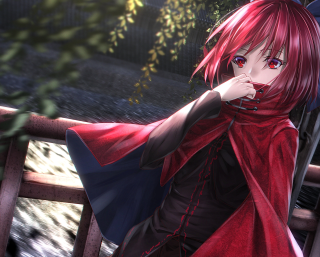 Woman red hair red cape - a red cape free wallpaper