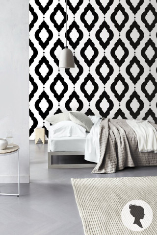 Black white wallpaper white comforter - modern european ink painting free wallpaper