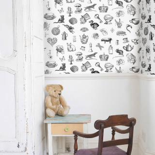 Teddy bear chair wall pattern - a wall free wallpaper