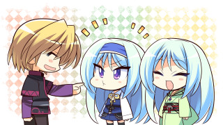 Anime couple colored hair blue - colored free wallpaper