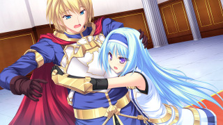 Anime couple characters standing room - column and columns free wallpaper
