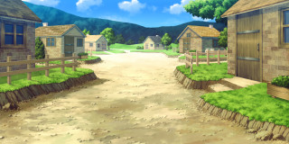 Dirt road wooden fence house - the other side of the road free wallpaper