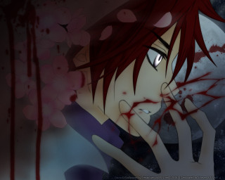 Red haired girl blood splatters - red hair holding free wallpaper