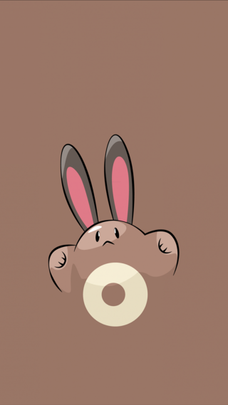 Cartoon bunny nose ears sticking - round free wallpaper