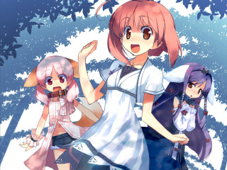 Anime girls snow trees background - the snow free wallpaper for desktop